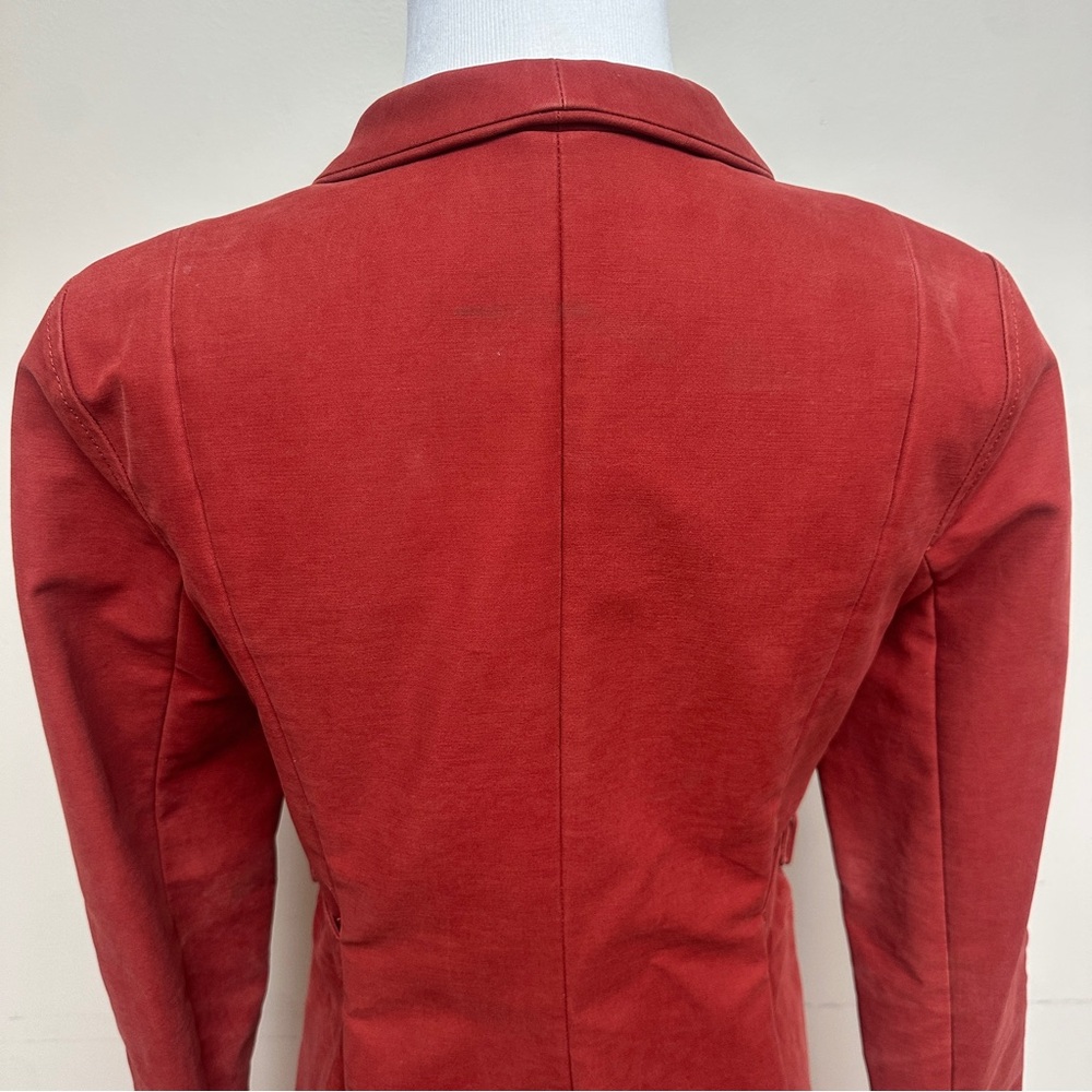 See by Chloé Coat Cotton Belted Rust Red Size 2 - Picture 7 of 17